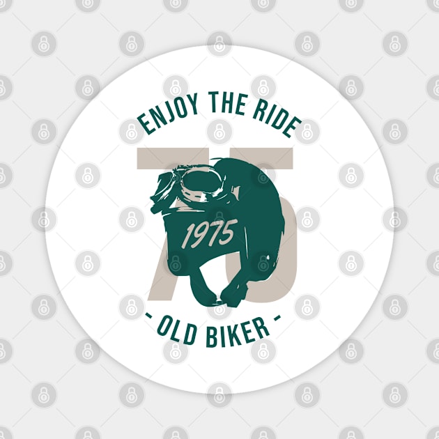 Enjoy the Ride - Old Baker Vintage Motorcycle Tee | Classic Biker Magnet by medabdallahh8